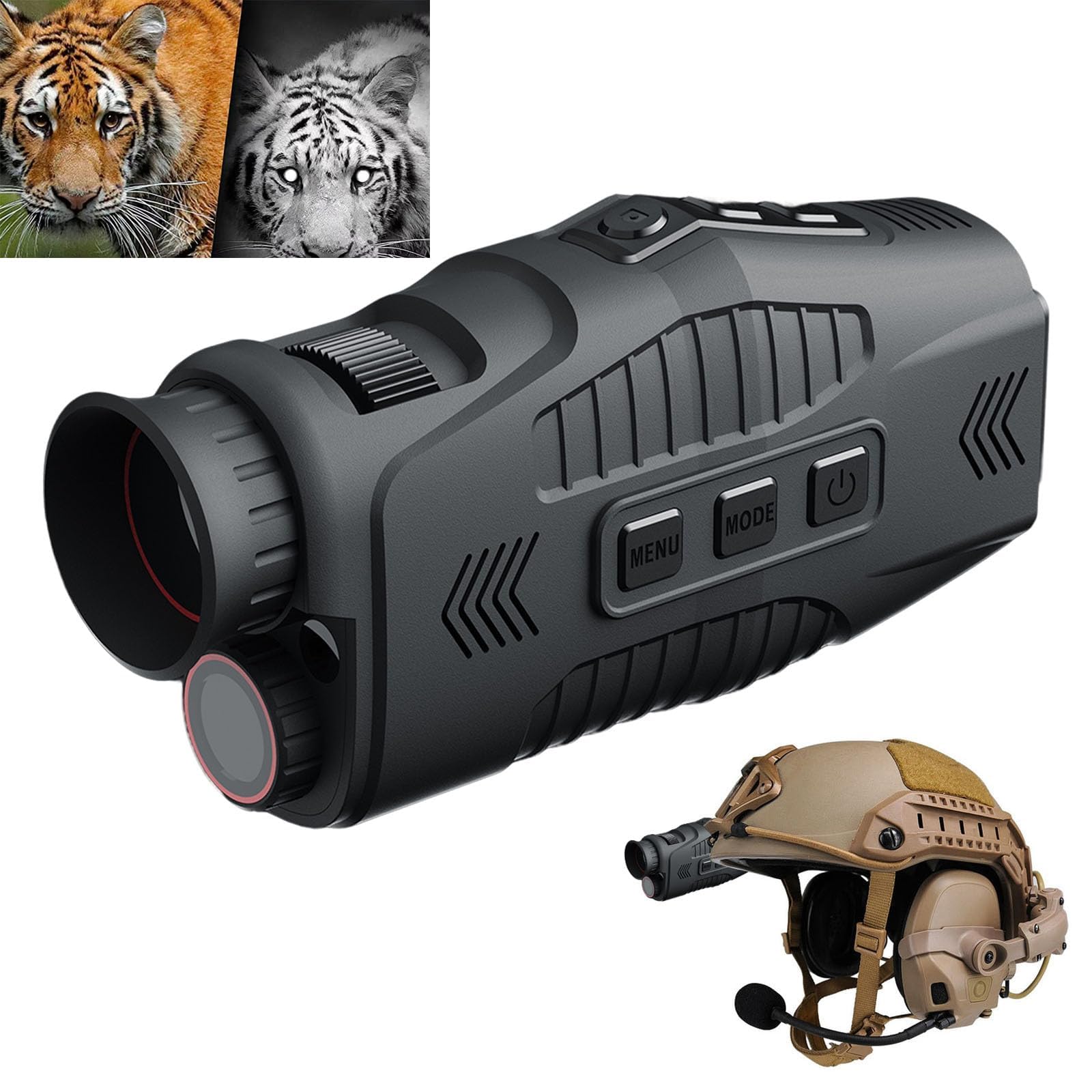 Garvee Vision Nocturne numérique 1080P – Monoculaire et Jumelles avec Zoom 5X, 7 Niveaux d’Infrarouge, Enregistrement vidéo – Idéal Camping, Observation, Chasse – Couleur Noire