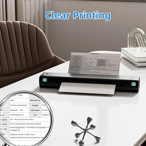 Miniatura 4 de Phomemo Papel térmico M08F, papel de impresora térmica de tamaño carta de 8.5 x 11 pulgadas, para impresora M08F, compatible con Brother, HPRT MT800