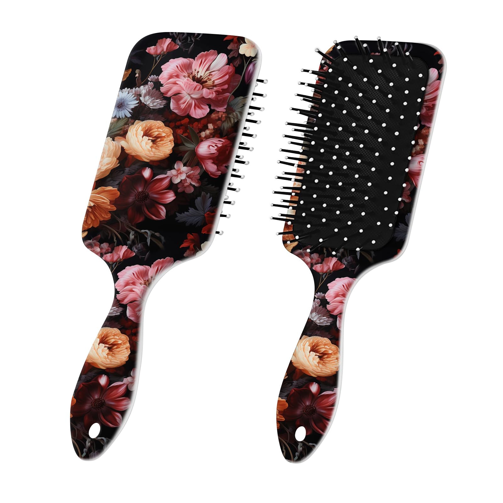 GABraden Haarbürste,Weiche Borsten für müheloses Entfernen von Verfilzungen,Minimierung von Kräuseln und Haarbruch,niedliche Entwirrungsbürste für Damen (D6-Rosa blüten)