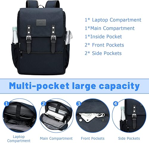 Miniatura 4 de HFSX Mochila antirrobo para computadora portátil para hombres y mujeres, mochila para computadora de viaje de negocios, mochila universitaria