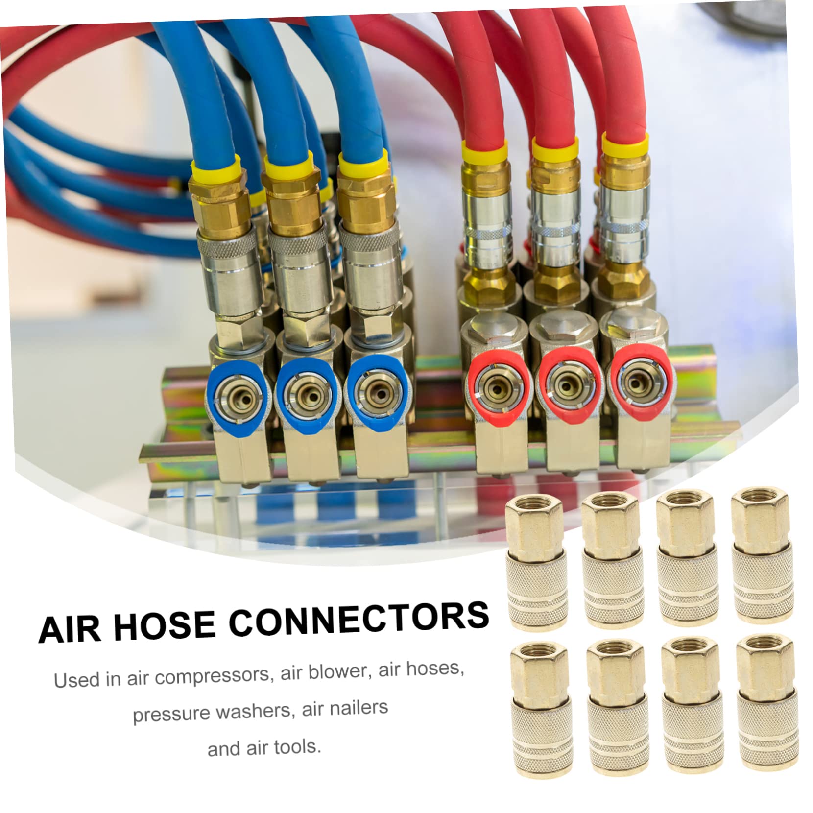 Conector Rápido de Aire 1/4 Pulgadas, 10 Piezas, Hierro