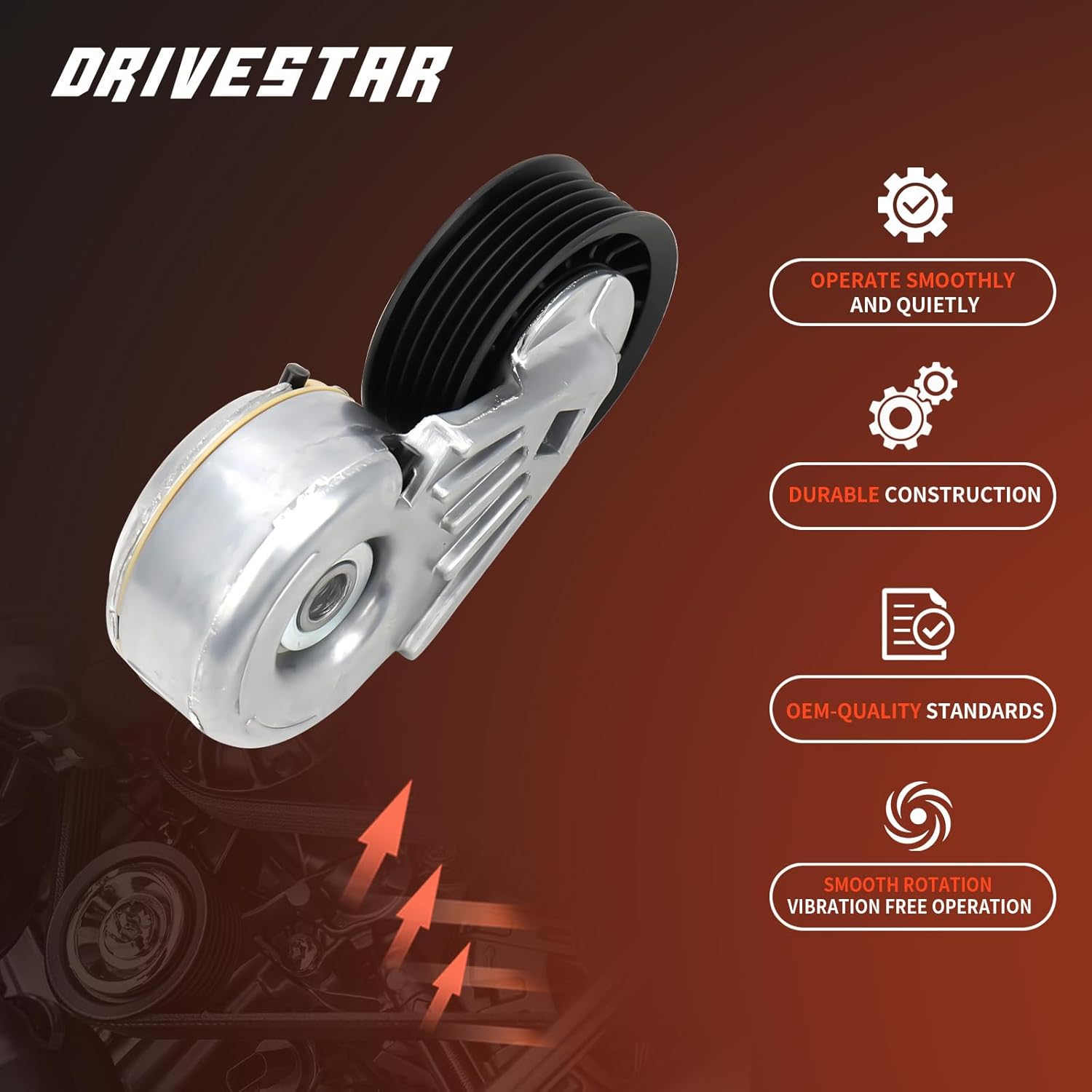 DRIVESTAR Belt Tensioner with Pulley Assembly Compatible for 1993-2000 Ford Explorer 1994-2000 Ranger 1996 1997 Aerostar Mazda B4000 1998 1999 Mercury Mountaineer 4.0L V6 38102 ZZM515980