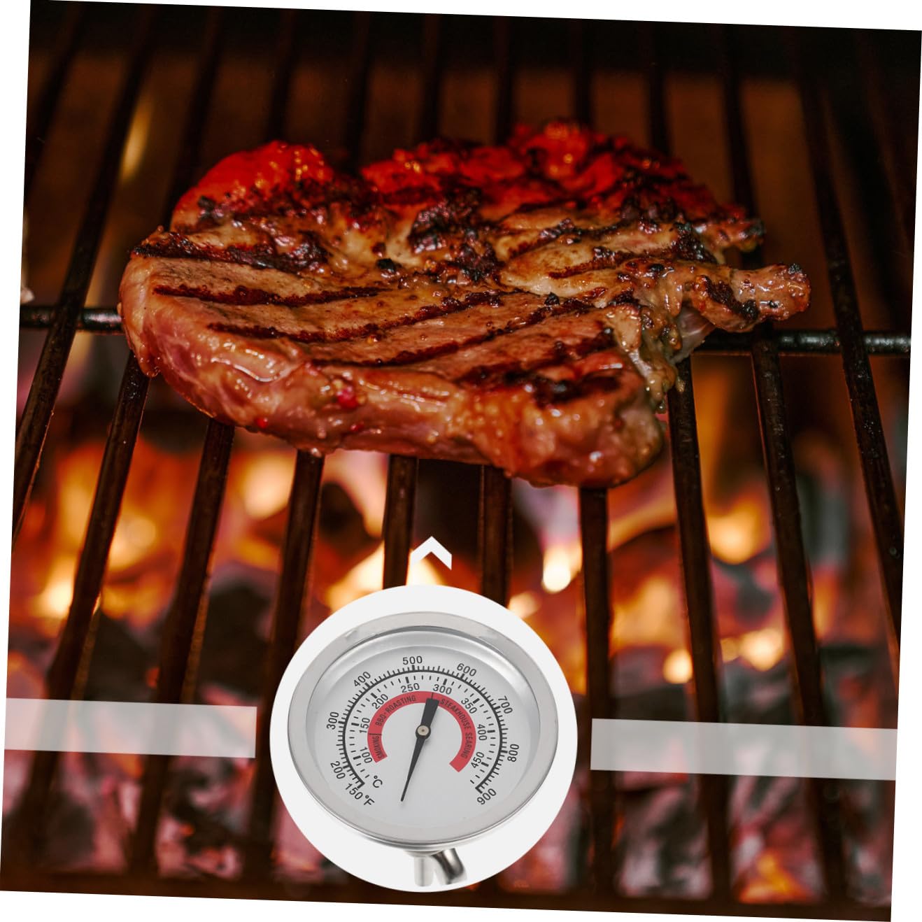 INOOMP 5pezzi Termometro Da Bbq Con Indicatore Di Temperatura Bimetallico Per Grill e Forno Misuratore Per Cottura Precisa Strumento Per Cucina Casalinga e Ristoranti Facile Lettura e