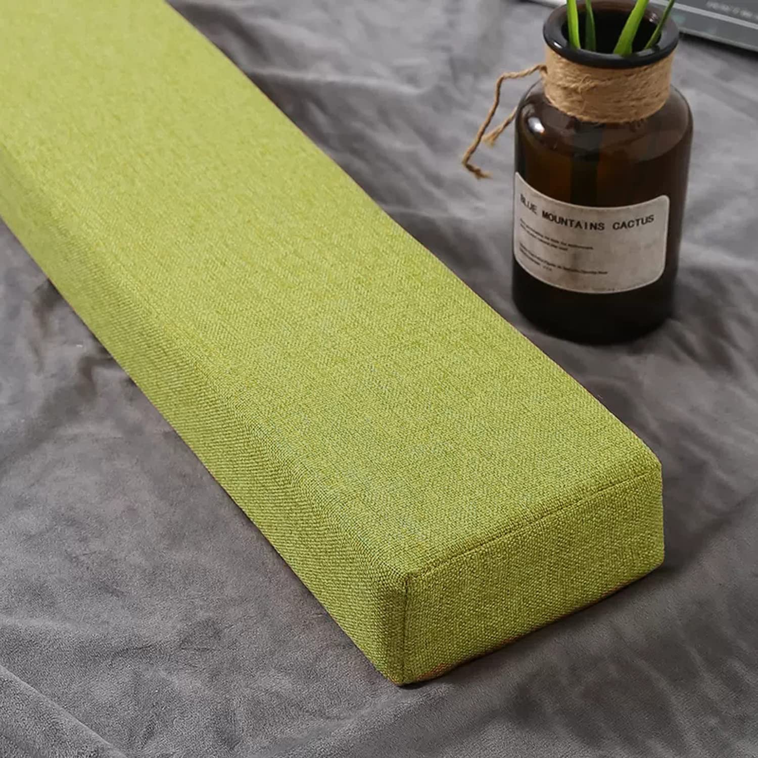 Miaogoo Cozy Bed Gap Filler Headboard Pillow, Soft Long Bed Wedge with Removable Cover Rectangle Mattress Connector Sofa Armrest Pillow (150x20x15cm,Green)