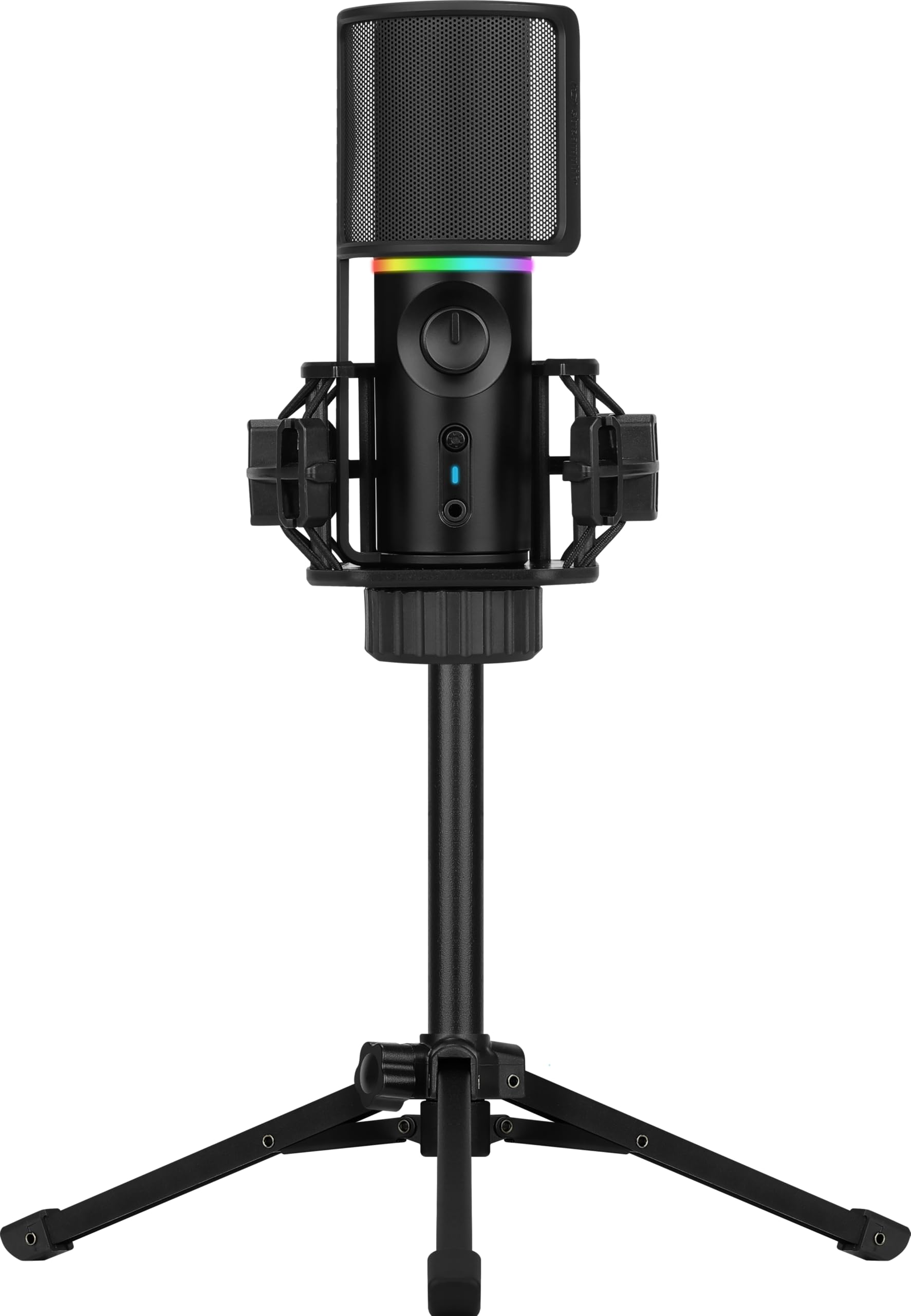 streamplify mic tripod rgb cardioid microphone with tripod for streaming recording podcasting