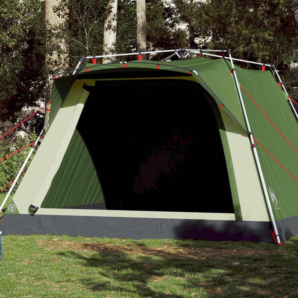 Namiot kempingowy, 4-osobowy, zielony, szybkie zapięcie, namiot kempingowy, namiot rodzinny, wodoodporny, wiatroszczelny, 2 w 1, podwójne warstwy, torba do przechowywania na kemping, wędrówki