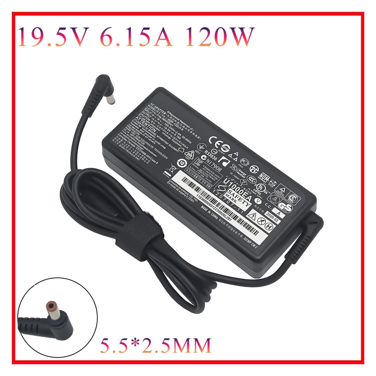 Adaptador De CA De Regazo De 19,5 V, 6,15 A, 120 W, 5,5 X 2,5 Mm, Compatible con Lenovo, Y460, Y400, Y430p, Y410P, Y500, Y510P, Y570, Y530, Y580, Y730, Cargador De Ordenador Portátil(and UK)