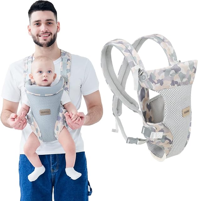 Baby Carrier Sling, IULONEE Newborn Carrier Slings Infantino Baby Carrier Breathable Infant Wrap Carriers for 3-36Months Toddler Fabric Carrier Grey