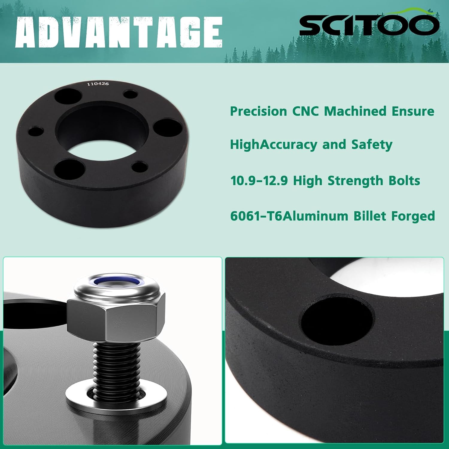 SCITOO Lifts 3 inch Front Suspension Strut Spacers for Nissan Armada Full Leveling Lift Kit