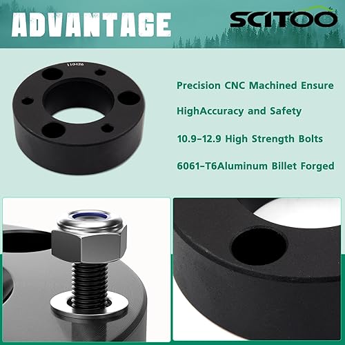 Miniatura 3 de SCITOO Kit de elevación de nivelación delantera de 3 pulgadas para Nissan 2004-2020 Espaciador de puntal de elevación compatible con Nissan Armada