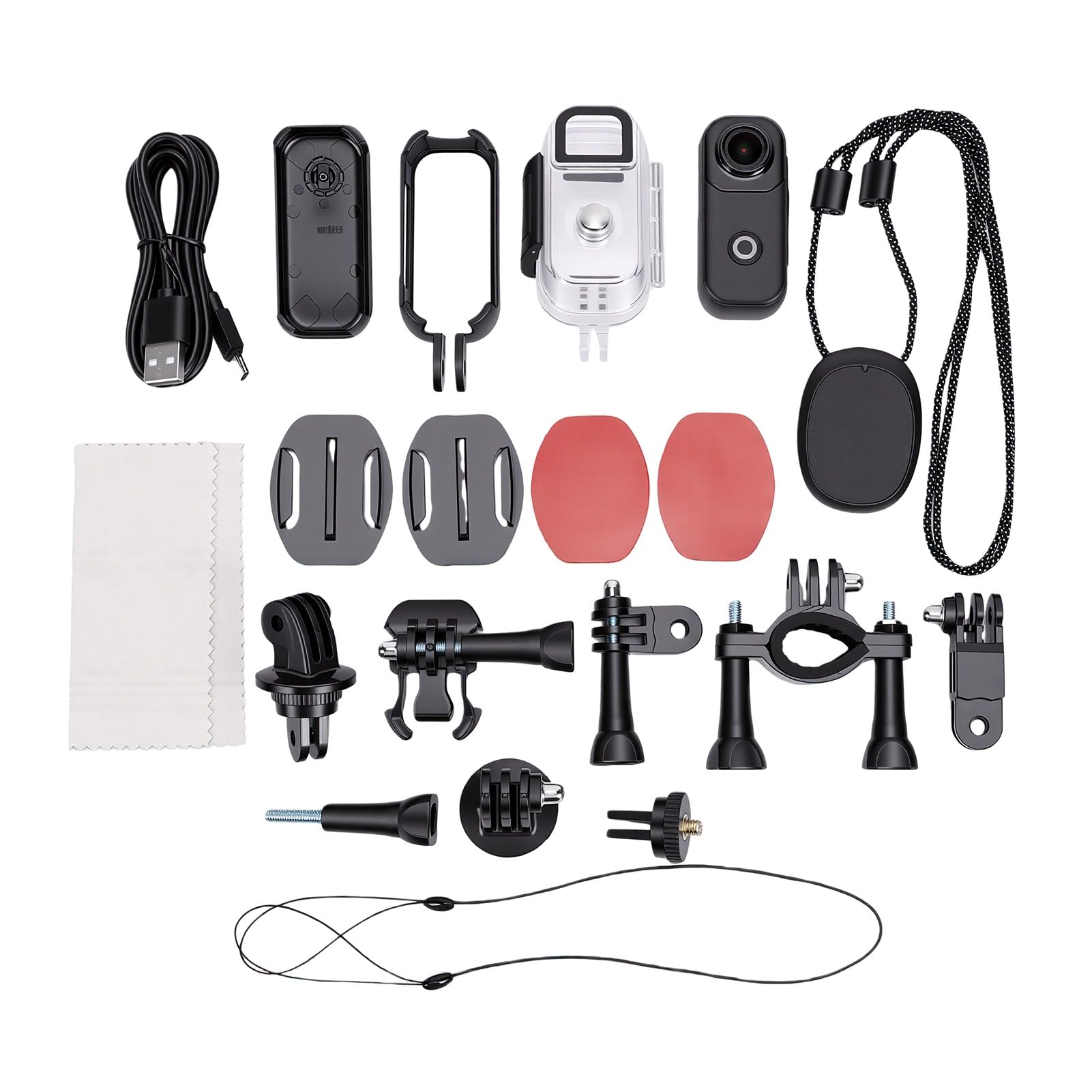 Sxhlseller Videocamera 4K Action Camera, WiFi Controllo App, 800mAh, per | Plastica Tecnica, Ideale per Vlogging Indossabile, Ciclismo, Escursionismo e viaggi. App per Smartphone, Porta Type C,