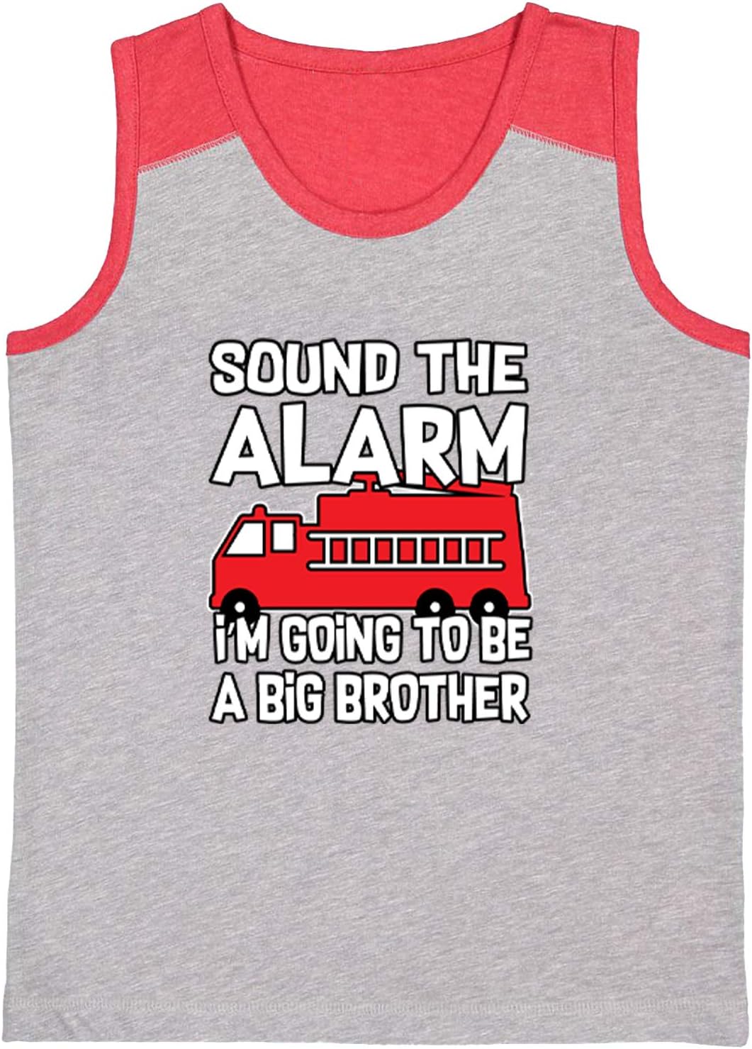 Sound The Siren - Big Brother Firetruck Youth Contrast Back Tank Top