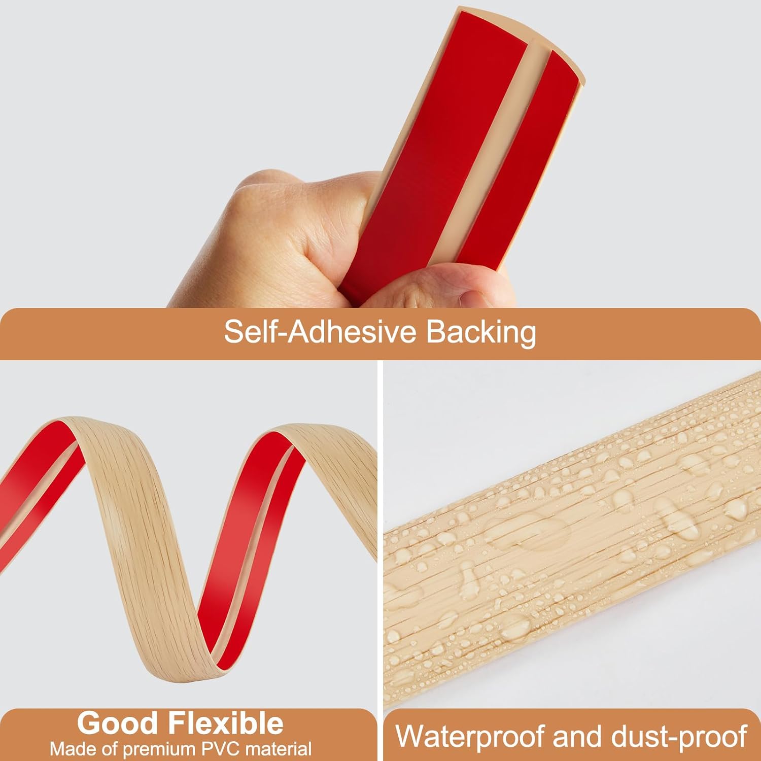 Floor Transition Strip Self Adhesive,Carpet & Flooring Transitions Edging Trim Strip,Vinyl Threshold Strip Suitable for Threshold Height Within 5mm (118inch, Beige)