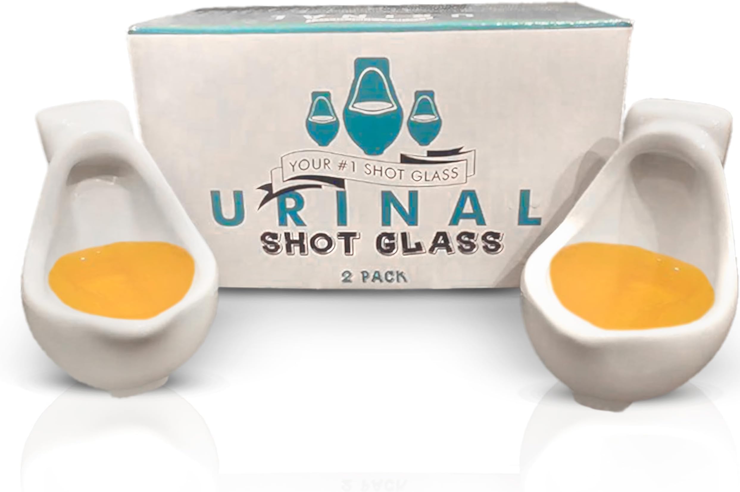 Fairly Odd Novelties Urinal Shot Glasses, 1 1/2-Ounce, Set of 2