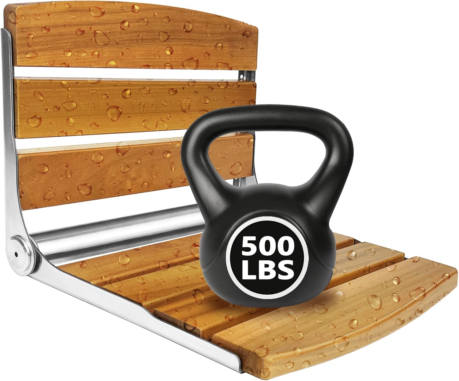 Folding Shower Seat Wall Mounted,17.5''x13''x11'' Foldable Shower Bench,Fold Down Shower Seat,Folding Shower Seat Bench, Black