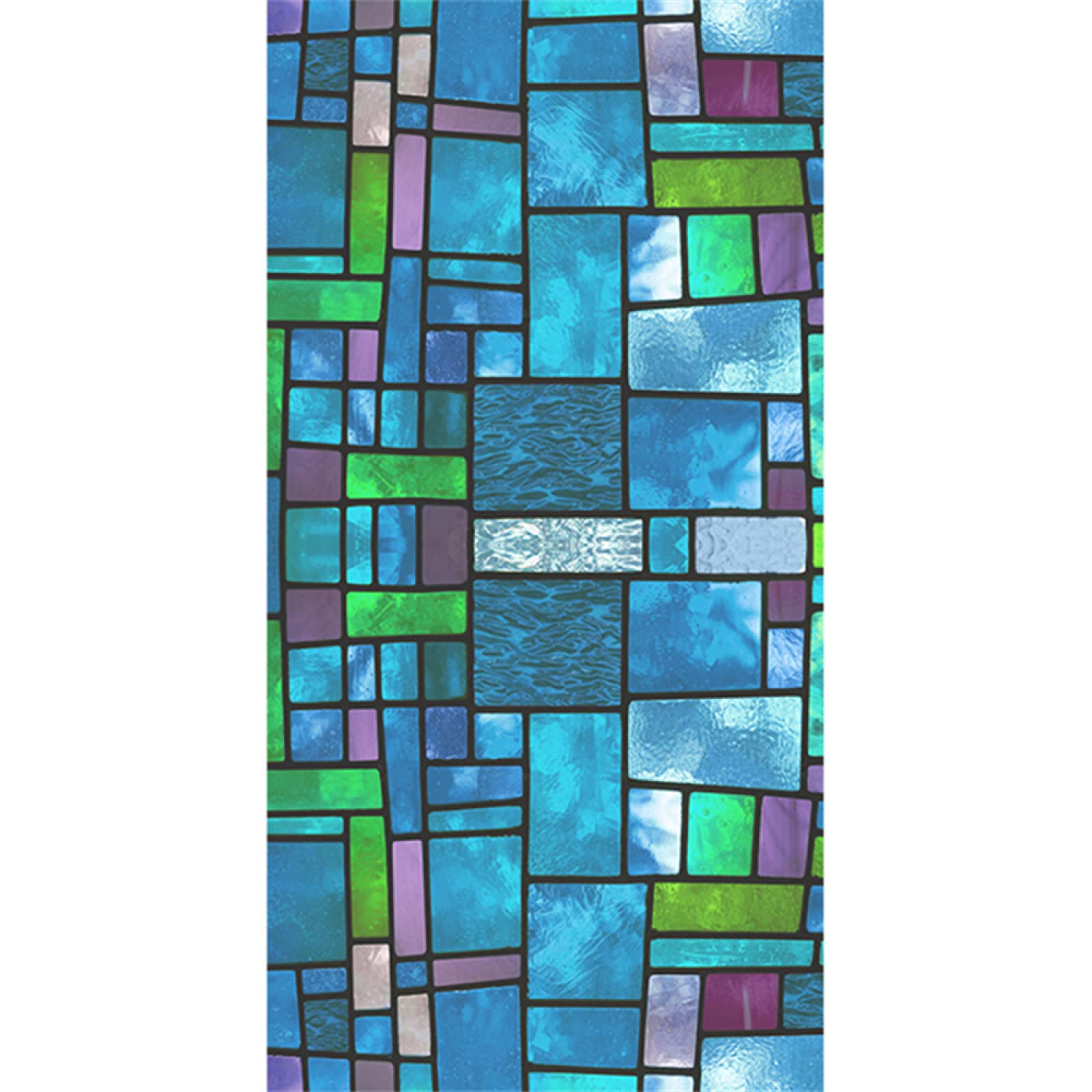 Pellicola per vetri oscurante,Pellicola privacy finestre,anti-peeping,Autoadesive,Anti-UV,quadrato blu ,Ideale per Ufficio Camera da Letto Sala(90cmx200cm)