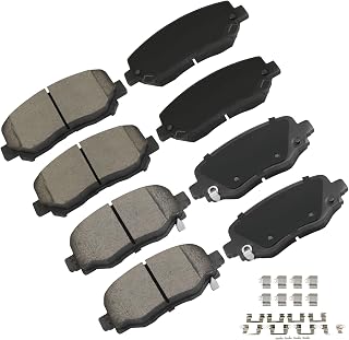 cciyu D1640 D1734 Brake Pads w/Hardware Front Rear Disc Brake Pad Set