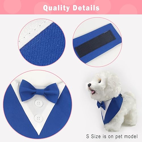 Miniatura 3 de KOOLMOX - Bandana de esmoquin para perros grandes disfraz de boda para perros cumpleaños esmoquin formal collar de perro con corbatín ajustable para