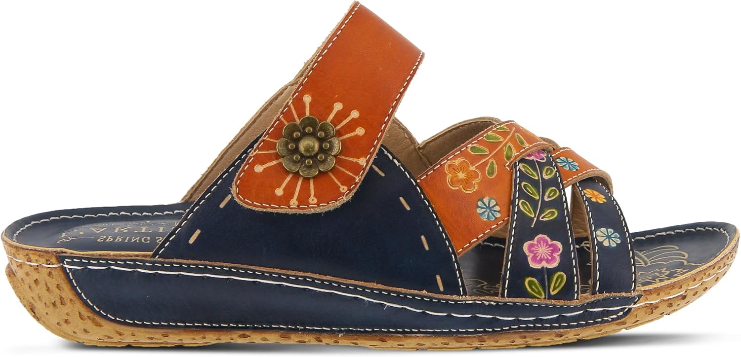 L'Artiste Leigh Women's Stylish French Wedge Slide Sandals