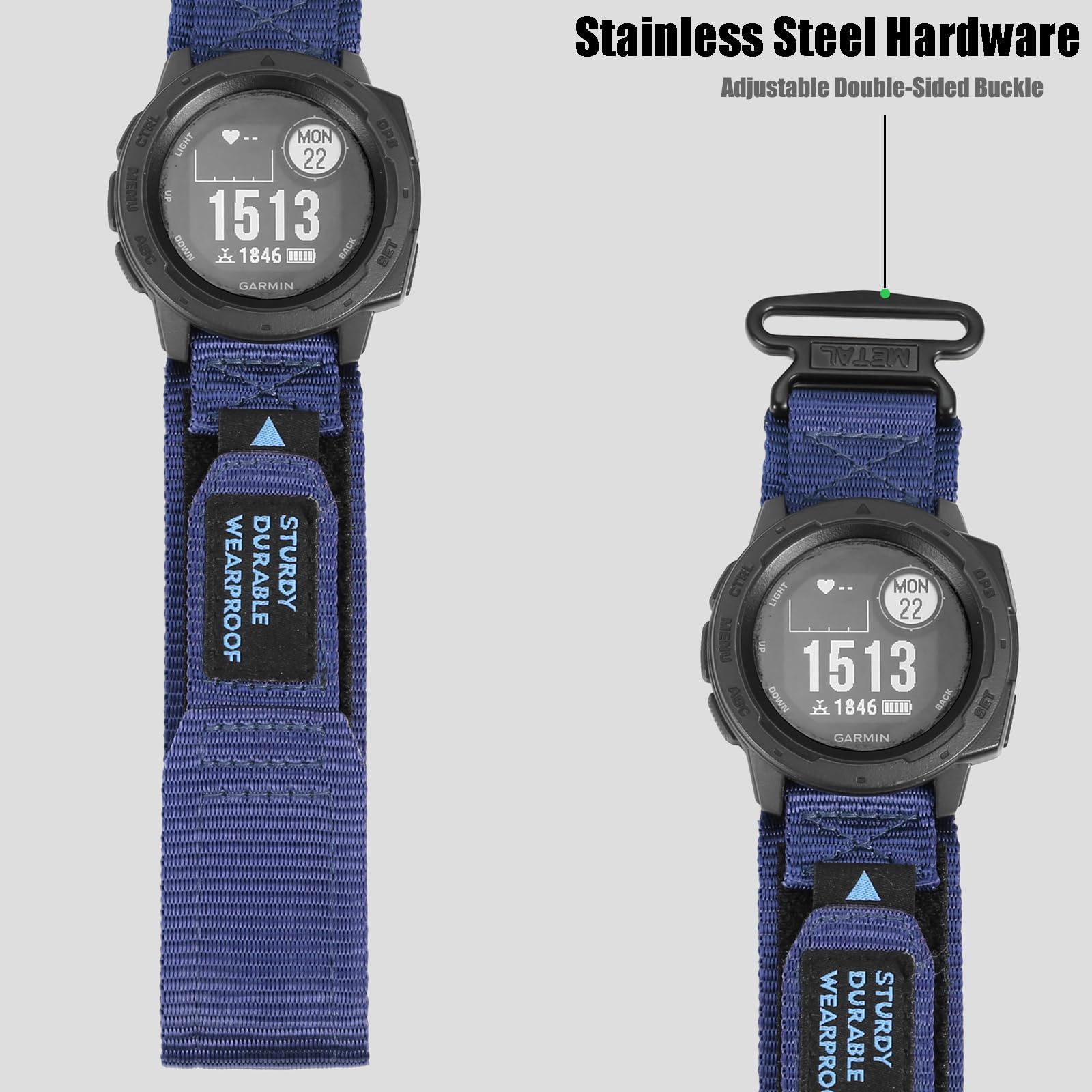 Rugged Watch Strap for Garmin Instinct/Instinct 2 Solar/Instinct3 45mm - Image 4
