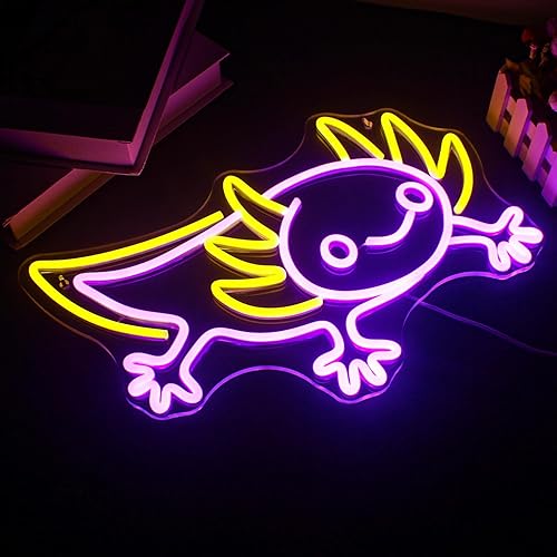 Miniatura 2 de Axolotl - Letreros de neón para decoración de pared, luz de neón para pared, decoración LED Kawaii de anime, letreros de neón LED alimentados por