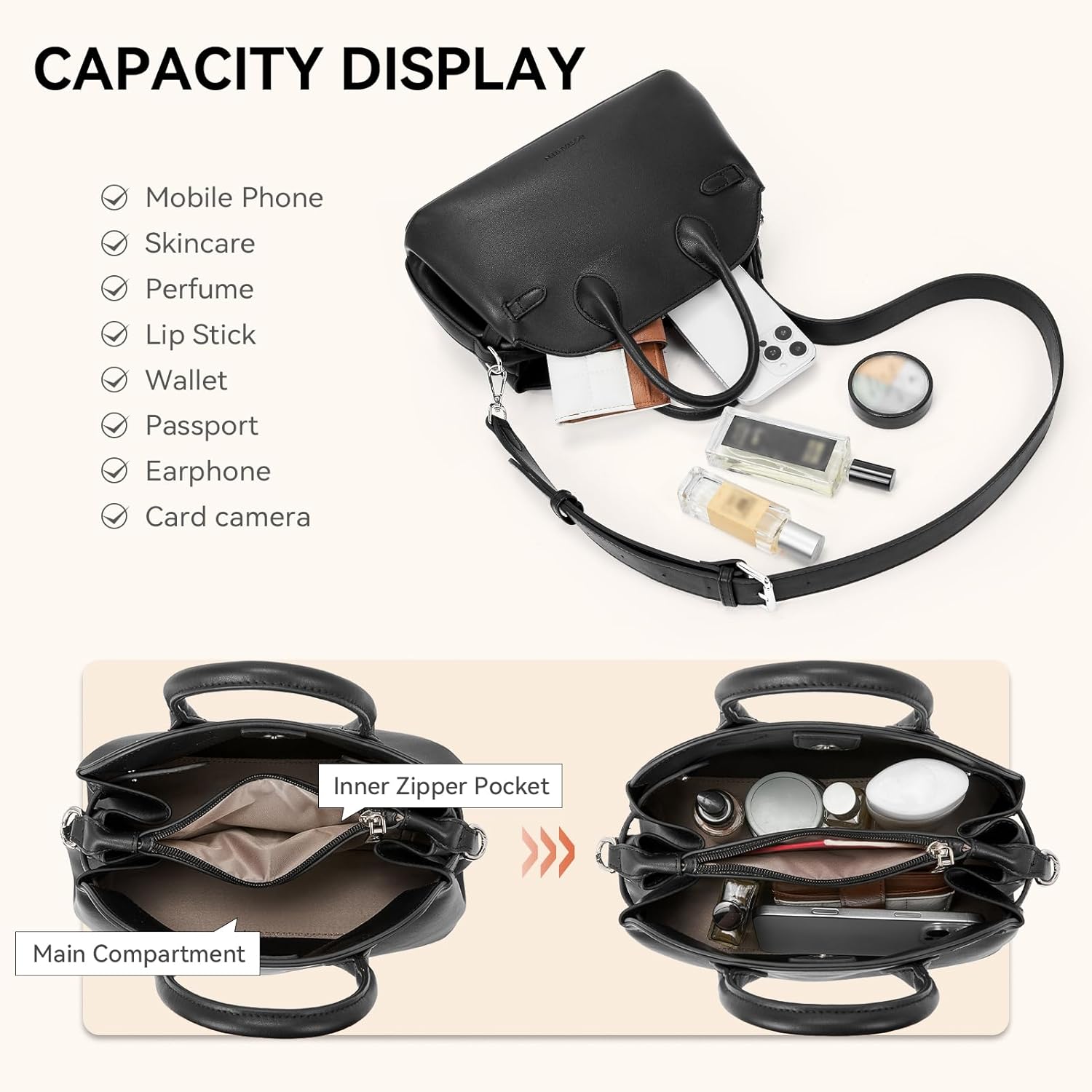 BOSTANTEN Satchel Purses for Women Trendy Slouchy Bags Vegan Leather Shoulder Bag Designer Purses with Adjustable Strap - Image 3