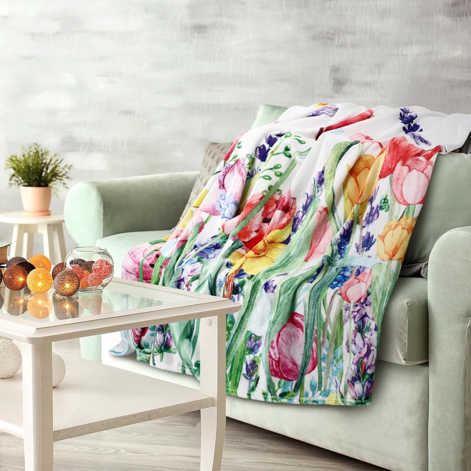 Buryeah Tulip Blanket Spring Summer Flower Throw Blanket Home Gifts Soft Seasonal Decor for Women Home Bedroom, 50 x 60 Inch - Image 7