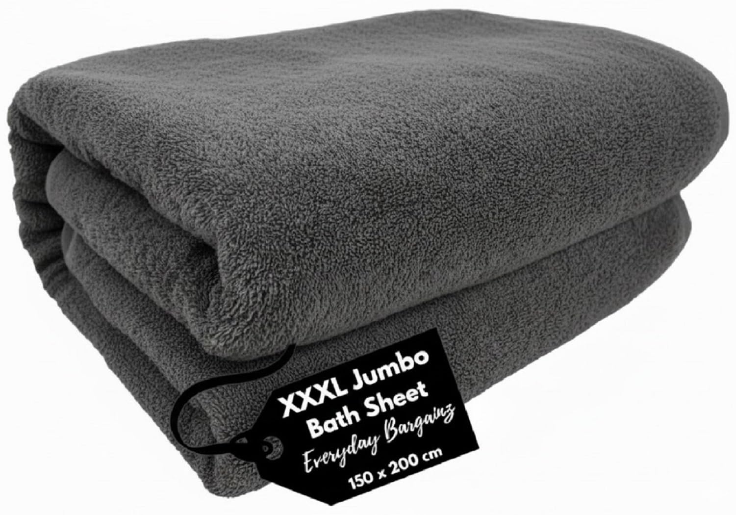 EDB Toalla de baño gigante XXXL (150 cm x 200 cm, 600 g/m²), súper suave, 100% algodón egipcio, secado rápido, toallas de baño grandes (gris carbón)