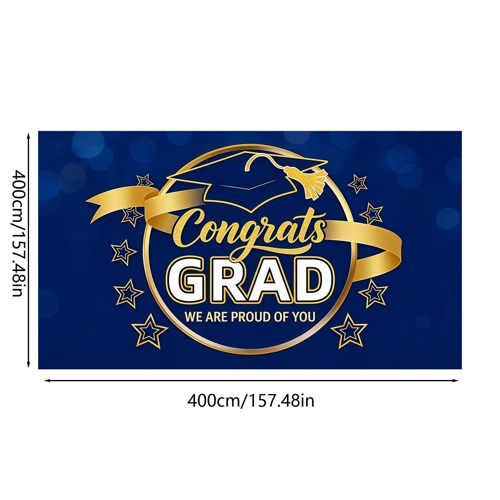 Banderines de fiesta de graduación de clase de 2026 con texto en inglés "Congrats Grad!", doble para fiestas al aire libre e interior