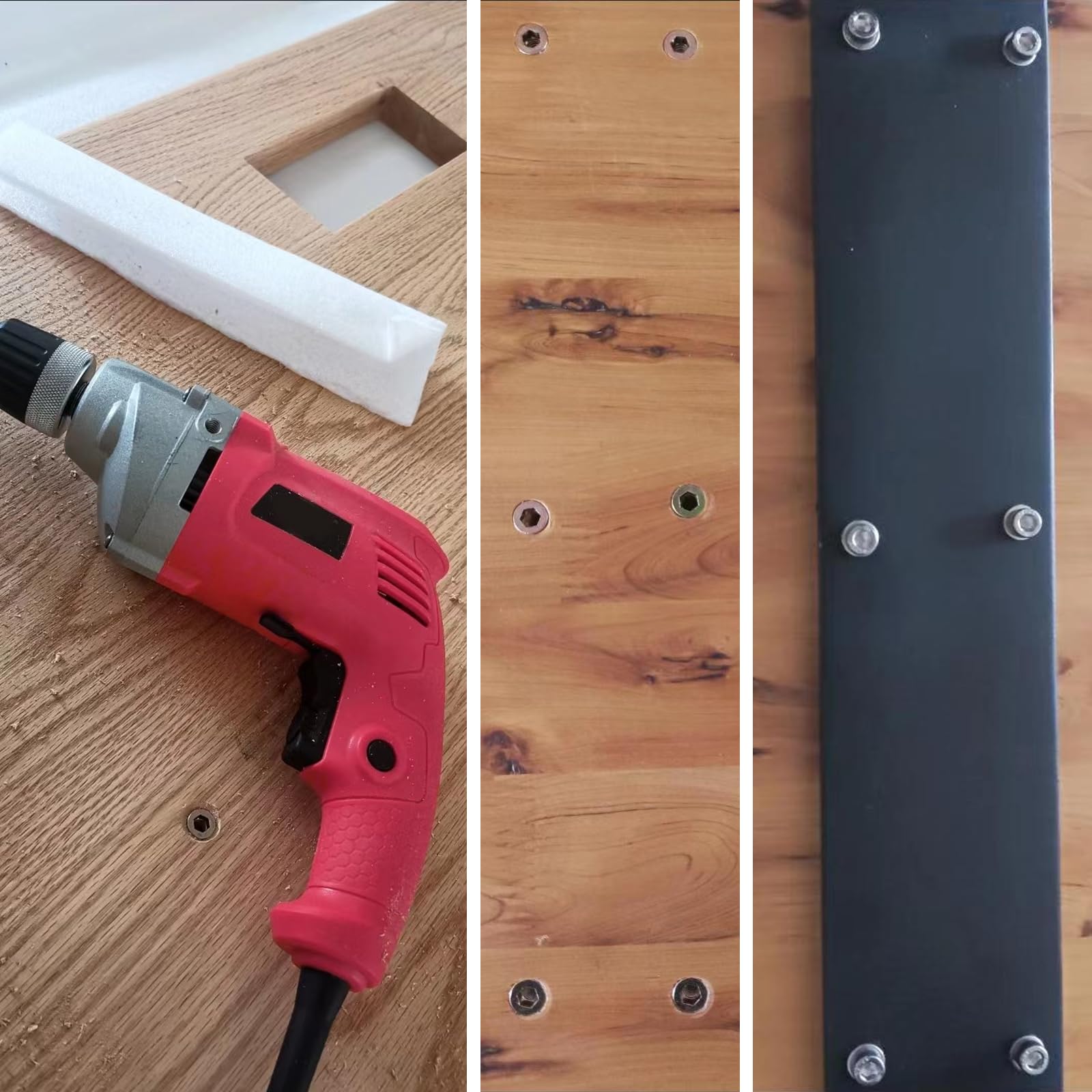 25 dadi a vite M8 x 25 mm, inserti filettati in acciaio zincato con rivestimento in zinco colorato, boccola filettata esagonale, dadi stabili per mobili in legno