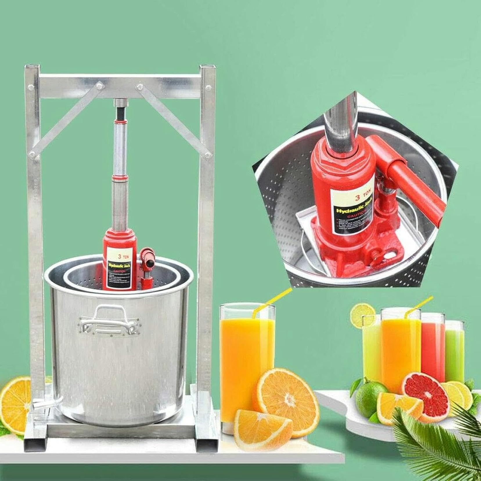 12L Obstpresse, Edelstahlpresse, Obstpresse, Weinpresse, Apfelpresse, Obstmühle, Saftpüreepresse ~/