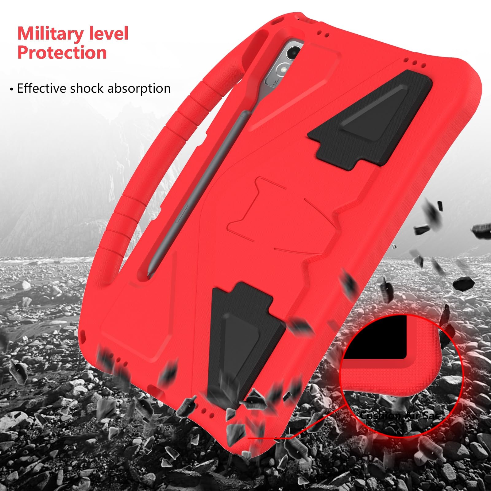 Custodia protettiva per tablet PC Custodia per bambini compatibile con Lenovo Tab P12/Tab Pad Pro 12,7 pollici Custodia per tablet, custodia protettiva antiurto, resistente agli urti con manico