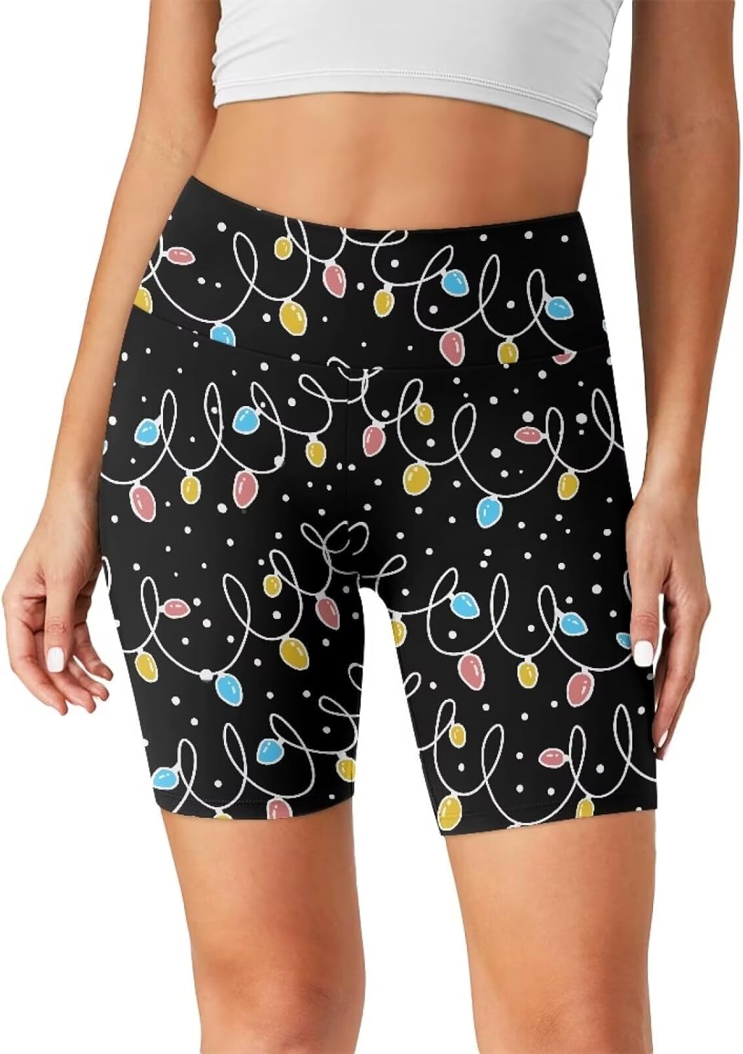 Womens Yoga Shorts High Waist Workout Athletic Shorts Tummy Control Yoga Gym Running Volleyball Shorts for Women