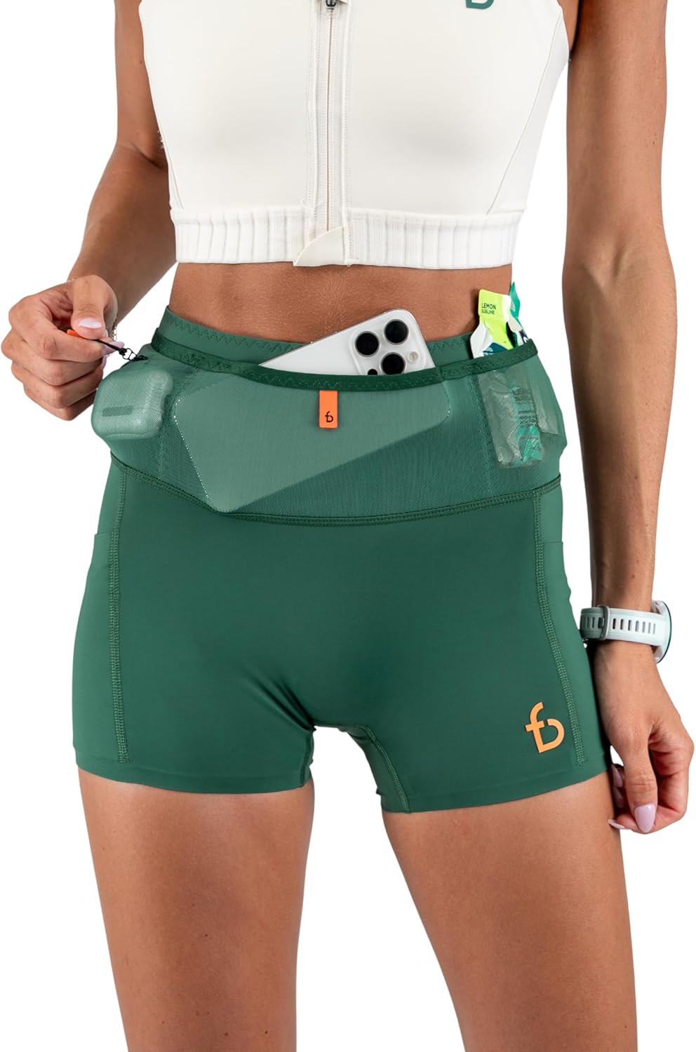 FlipBelt Women’s Air Compression Shorts – Lightweight, Moisture-Wicking with Built-in Phone Pocket – USA Small Business