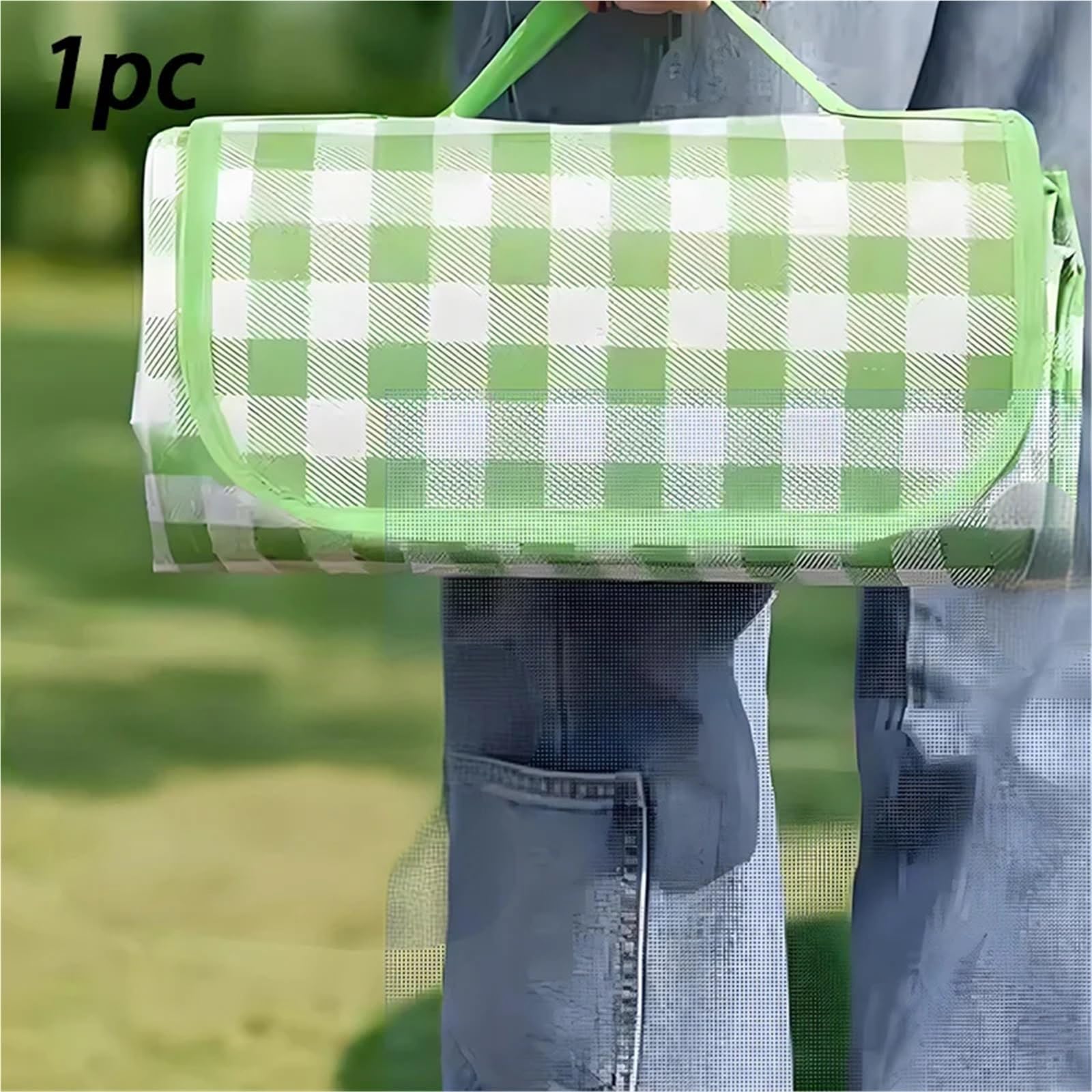 Tappetino da spiaggia per picnic all'aperto, impermeabile, resistente alla sabbia, portatile, per campeggio e viaggi, ideale per picnic, festival e attività all'aperto