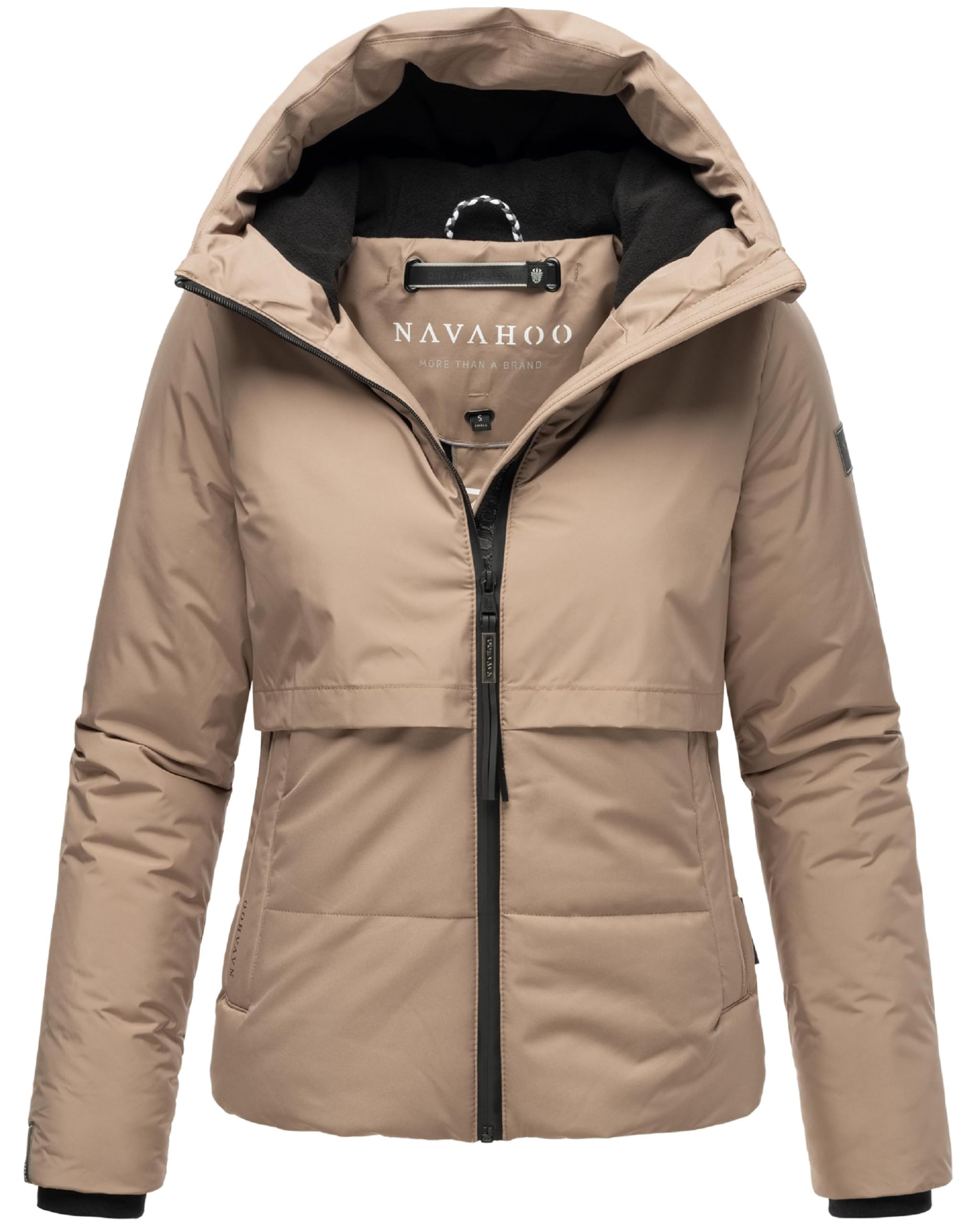 Navahoo Damen Winterjacke warme Steppjacke mit Fleece-Innenfutter und Kapuze Liebesküken XIV XS-XXL