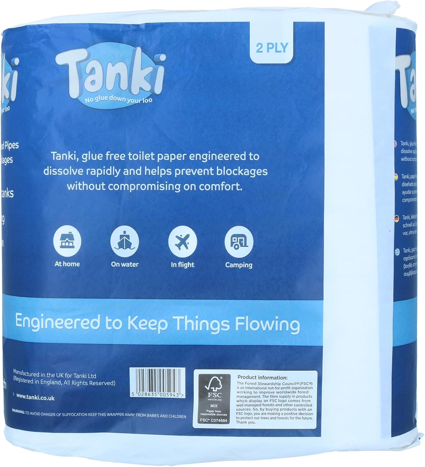 AB Tools 9 Roll No Glue Toilet Paper Loo Roll Caravan Boat Camping Chemical Septic Tank