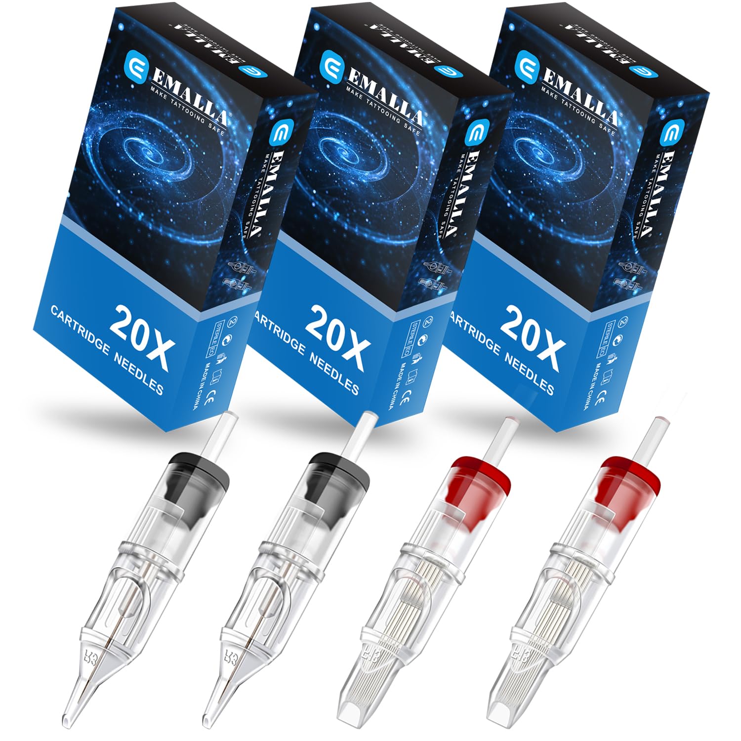 EmallaCartridge - 60Pcs Cartridges #10 RL #12 RM