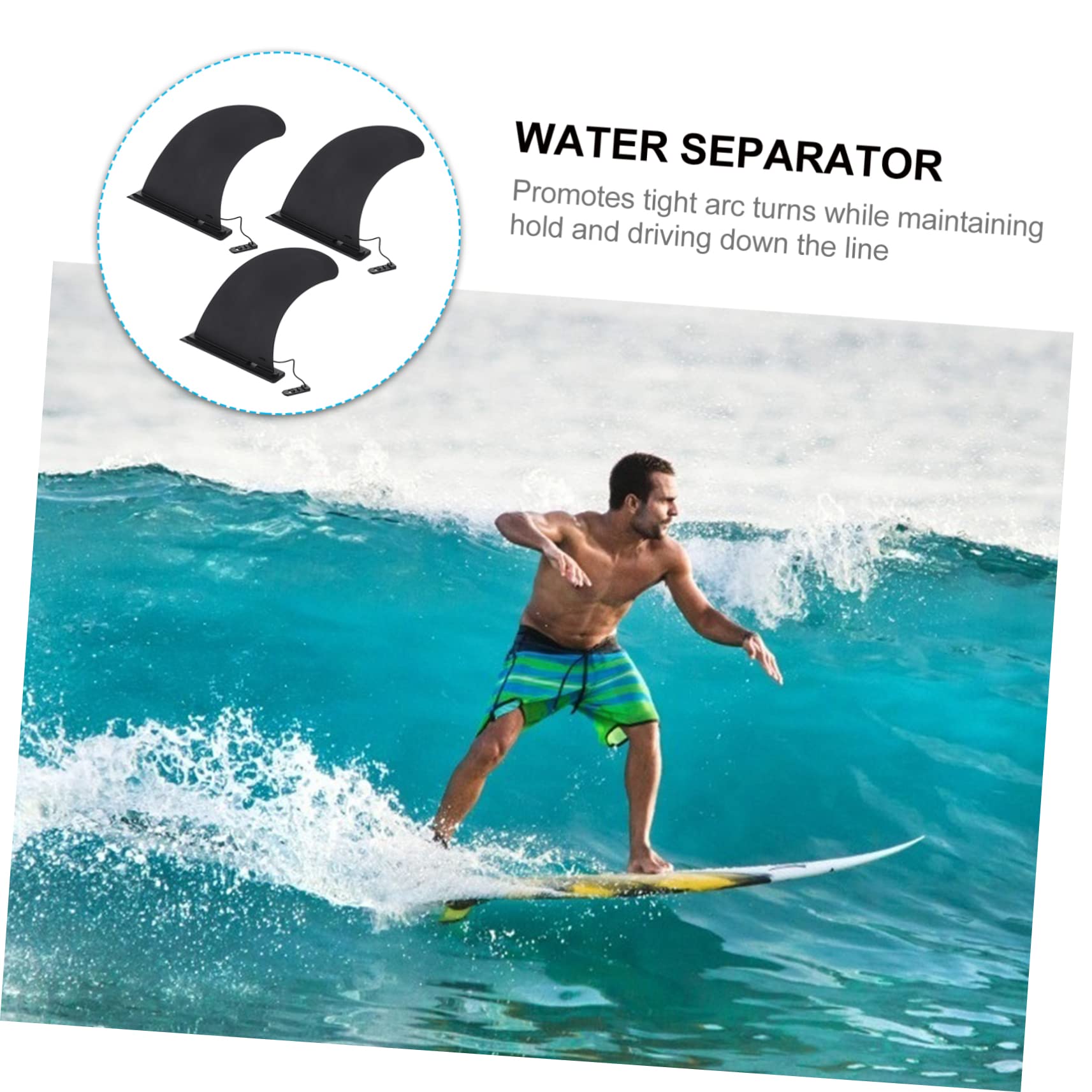 POPETPOP 3pièces Ailerons De Planche De Surf à Clipser Ailerons Centraux pour Longboard Séparateur Eau Lot