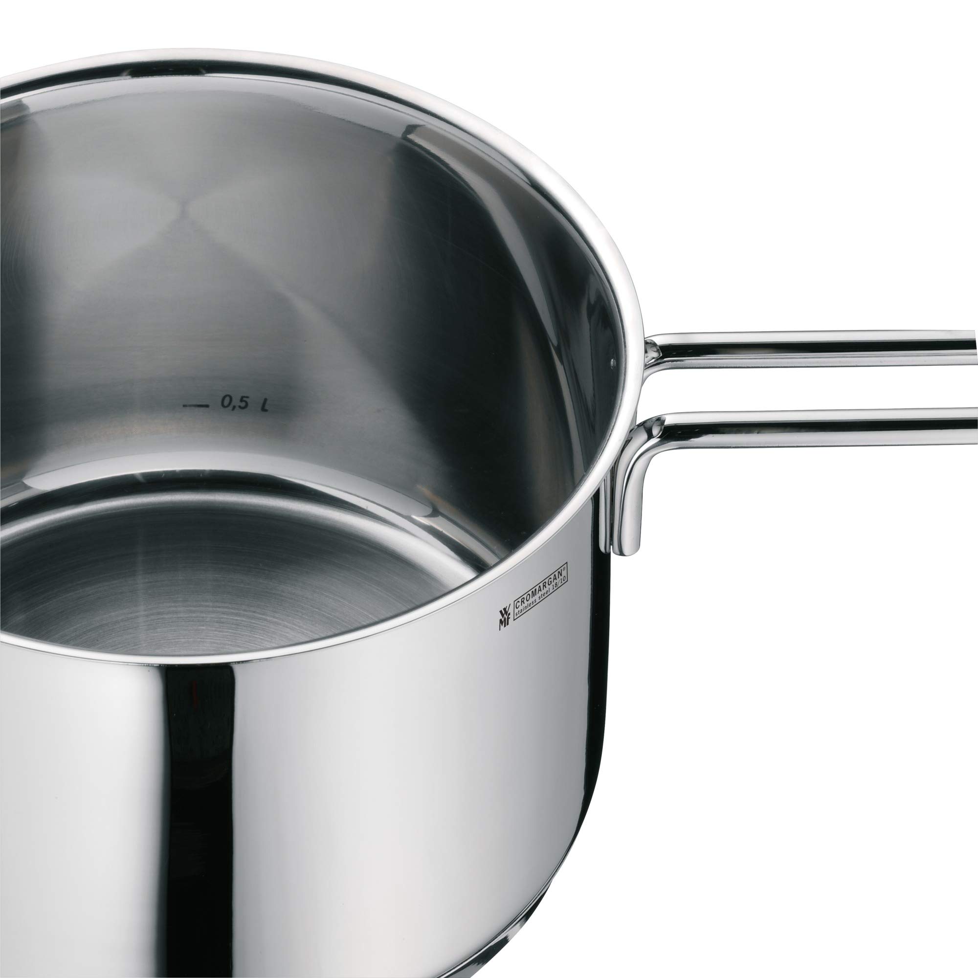 Marmite à induction WMF avec affichage de la température 1,5 l, marmite à lait à induction, cuiseur à bain-marie avec insert amovible, acier inoxydable Cromargan