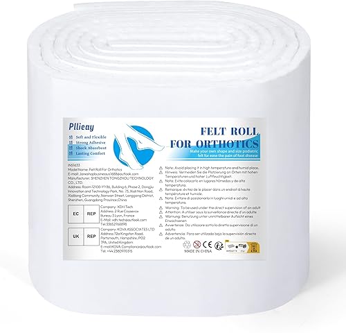 Miniatura 8 de Pllieay Rollos de fieltro con respaldo adhesivo, rollo de fieltro ortopédico de 14 pulgadas de grosor de 6 pulgadas x 1.1 yardas, mezcla de rayón de