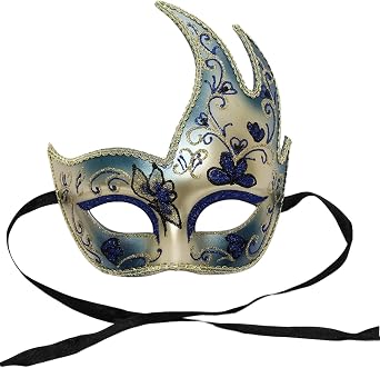 FEESHOW Masquerade Masks Mysterious Venetian Lady Mask for Halloween Party Prom Ball