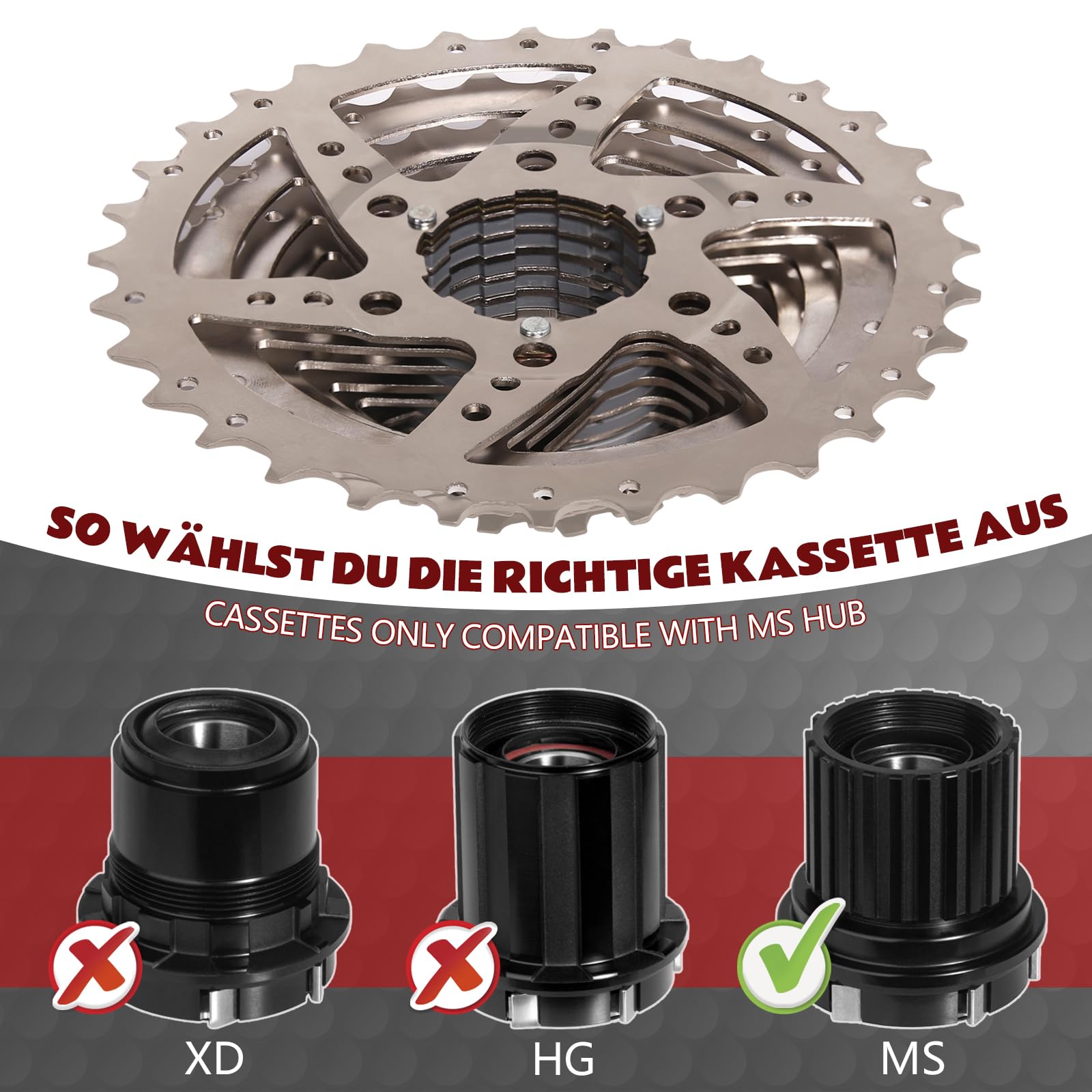 Cassette de vélo ultra légère 8/9/10/11/12 vitesses, 11-25/28/32/34/36/40/42/46/50/52T, convient pour VTT, vélo de route, XC/DH/AM, compatible avec les pilotes de moyeu Shimano Sram HG
