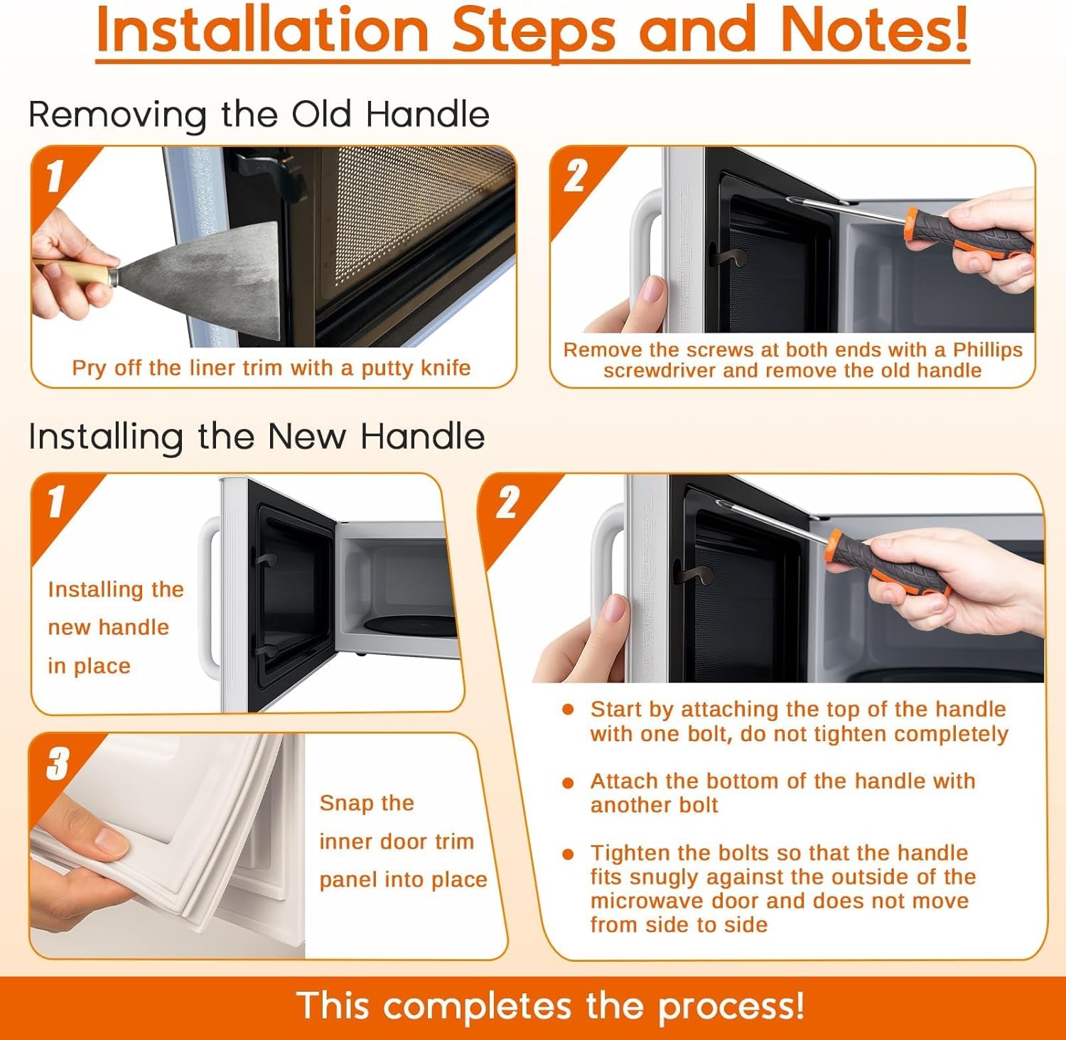 Upgraded ME16A4021AS/A2 ME17R7011ES/AC ME16A4021AS/AA Handle for Samsung Microwave Door, Replacement De94-04313f Microwave Handle for Samsung
