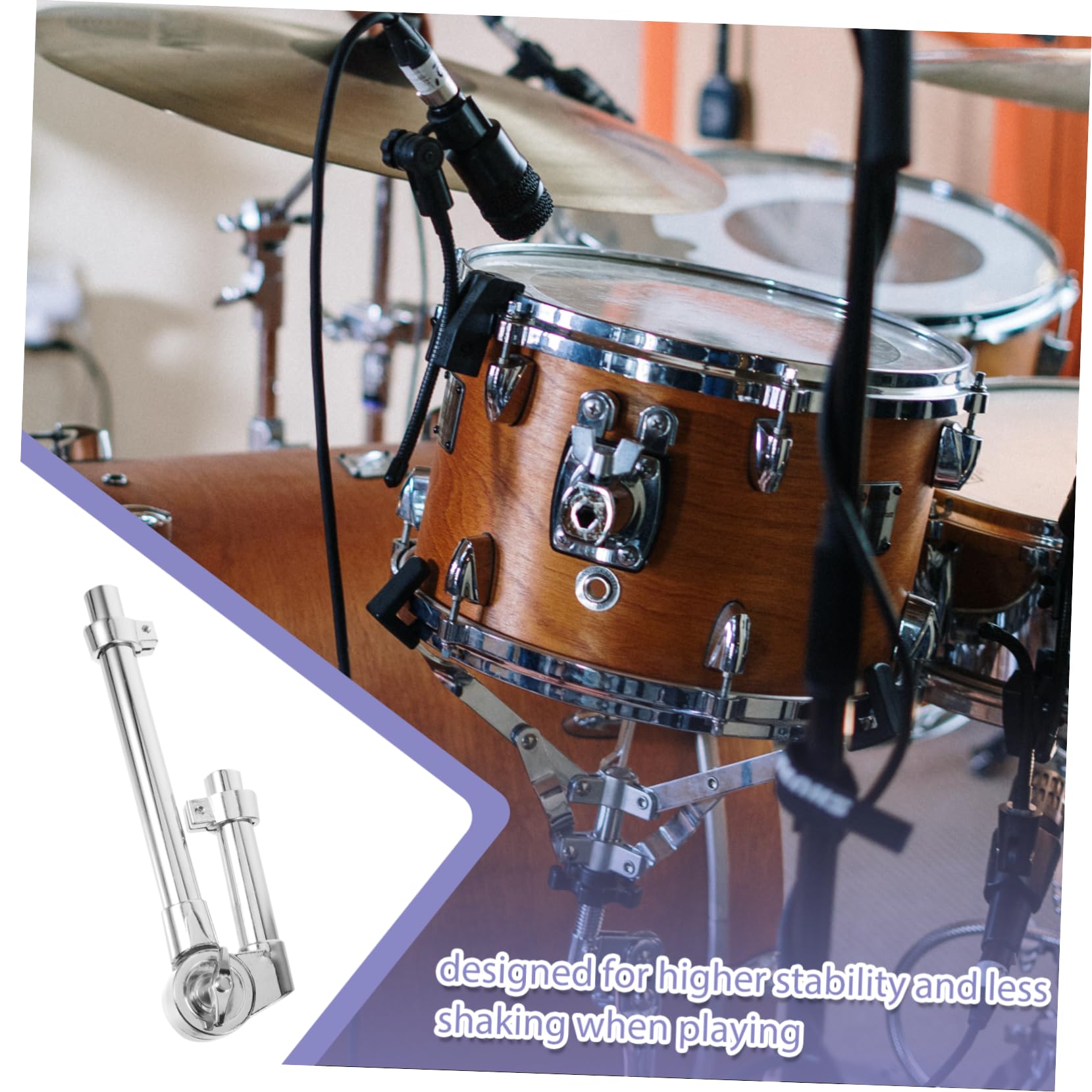 Hemobllo Support Tom Drum Robuste Matériel Tambour Fixation Stable et Réglable pour Instrument de Percussion Adapté Aux Musiciens Débutants et Étudiants