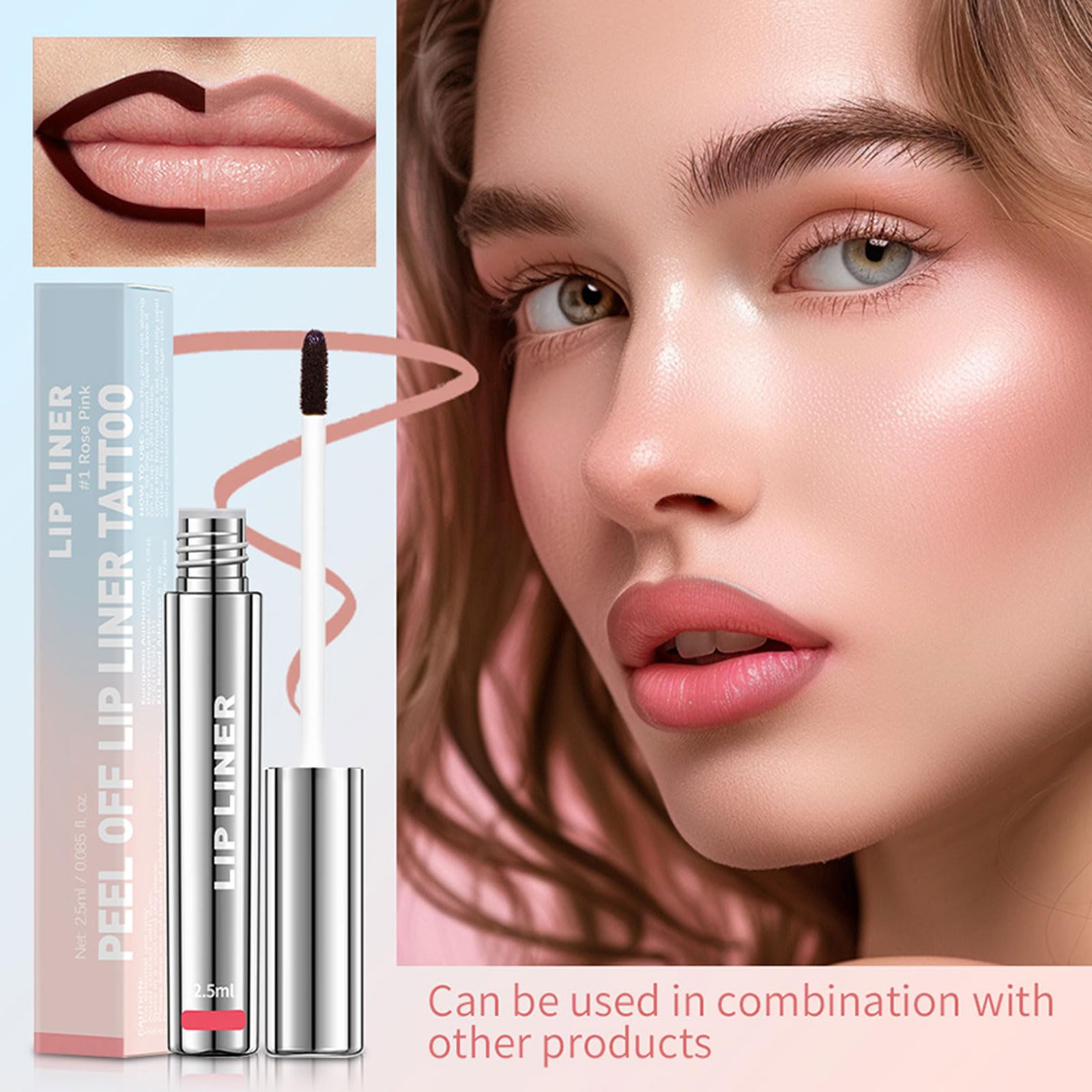 Removable Lip Liner Peels Off Lip Liner Matte Plumping Lip Liner Pen Nourishing Moisturizing Lip Liner For Women Makeup