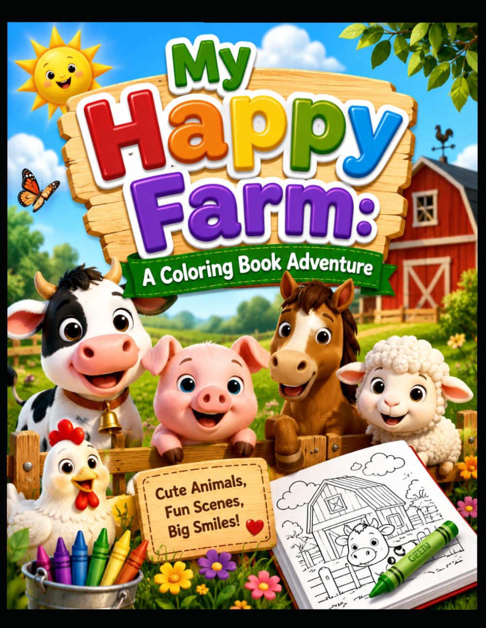 My Happy Farm: A Coloring Book Adventure