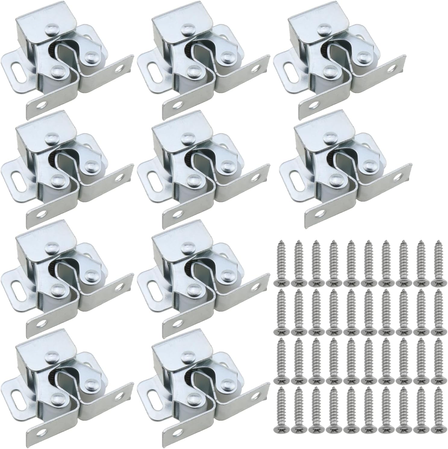 Heyous 10PCS Galvanized Latch Double Roller Catch Hardware