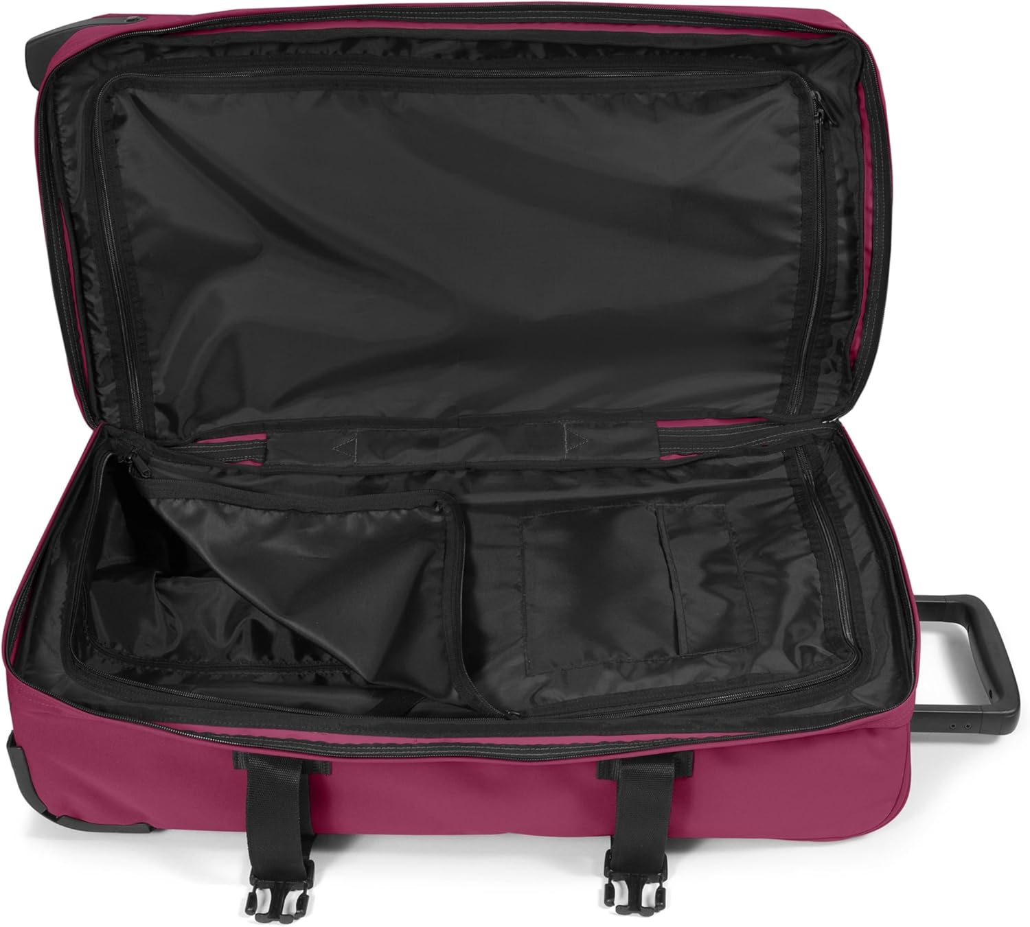 EASTPAK Tranverz M – 78L Large Wheeled Luggage with Dual Compartments, TSA Lock, Compression Straps & Smooth-Wheeling System, Wine Burgundy - Image 3