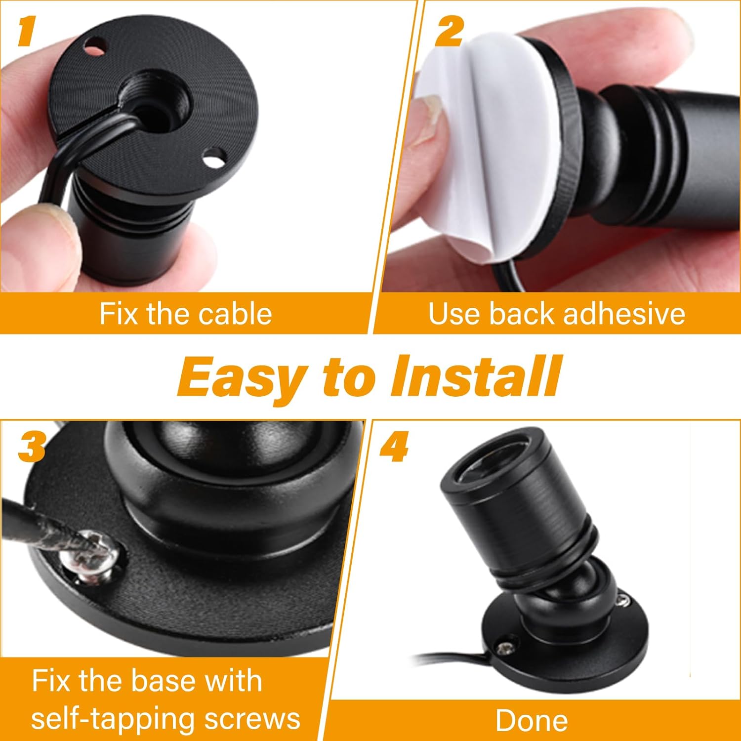 YaeCCC Dimmable LED Mini Spotlight Jewelry Showcase Display Lights Black Shell Surface Mount (Pack-12,Warm White 3000k)